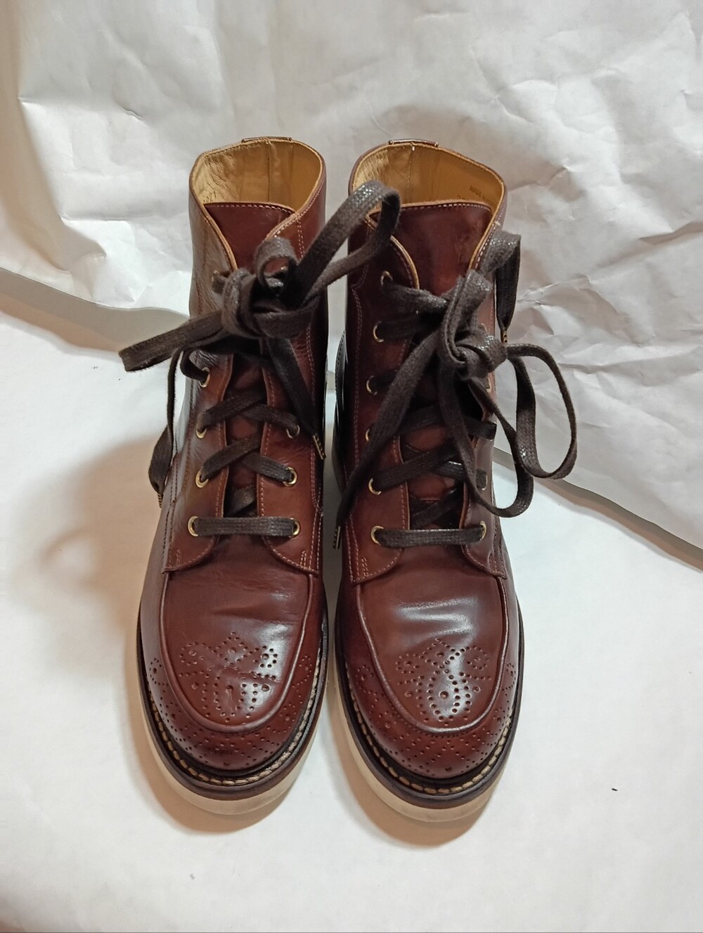 The Office of Angela Scott Mr. Ryan wedge chukka boots 38.brown leather lace up - Picture 6 of 15
